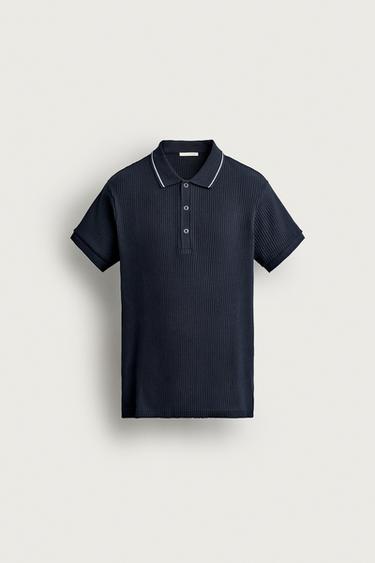 ΠΟΛΟ REGULAR FIT RETRO - Μπλε του Zara