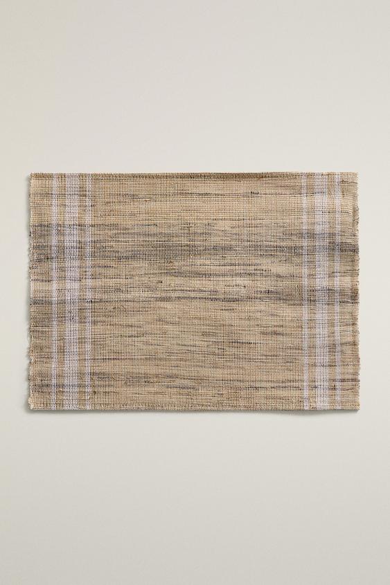 RAMIE PLACEMAT WITH STRIPES - Light beige by Zara - Image 0