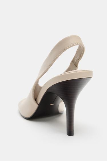 LIMITED EDITION LEATHER SLINGBACK SHOES - Ecru White by Zara - Image 6