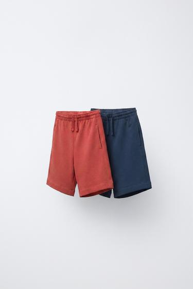 TWO-PACK OF PLAIN BERMUDA SHORTS - red/navy by Zara
