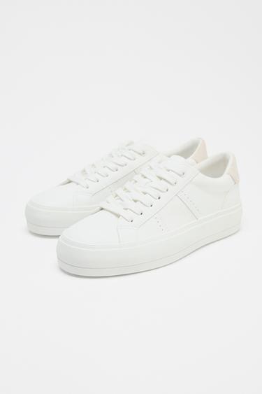 SNEAKERS WITH TOPSTITCH DETAIL - White by Zara - Image 4