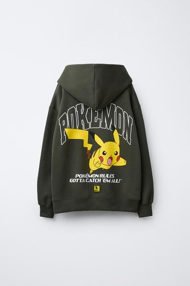 PIKACHU POKÉMON™ HOODIE - Dark bottle green by Zara