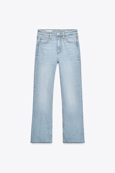 TRF CROPPED FLARE HIGH-WAIST JEANS - Light blue by Zara
