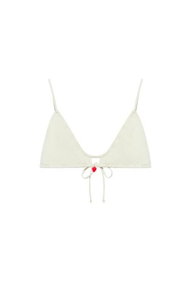 HAUT DE BIKINI FANTAISIE CŒUR - Écru de Zara