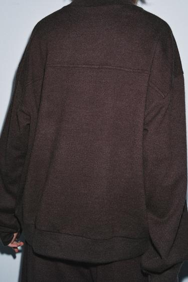 SOFT LONG SLEEVE SWEATSHIRT - Chocolate by Zara - Image 2