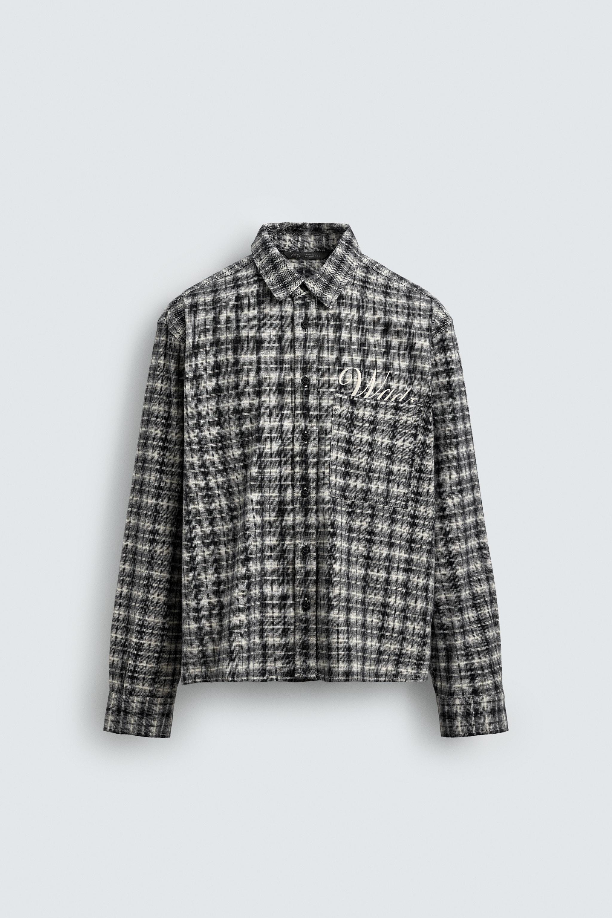 CHEMISE À CARREAUX EN FLANELLE BRODÉE