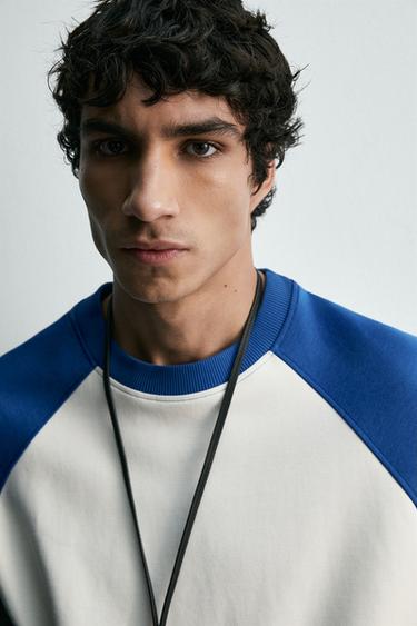 COLOUR BLOCK T-SHIRT - Blue by Zara - Image 5