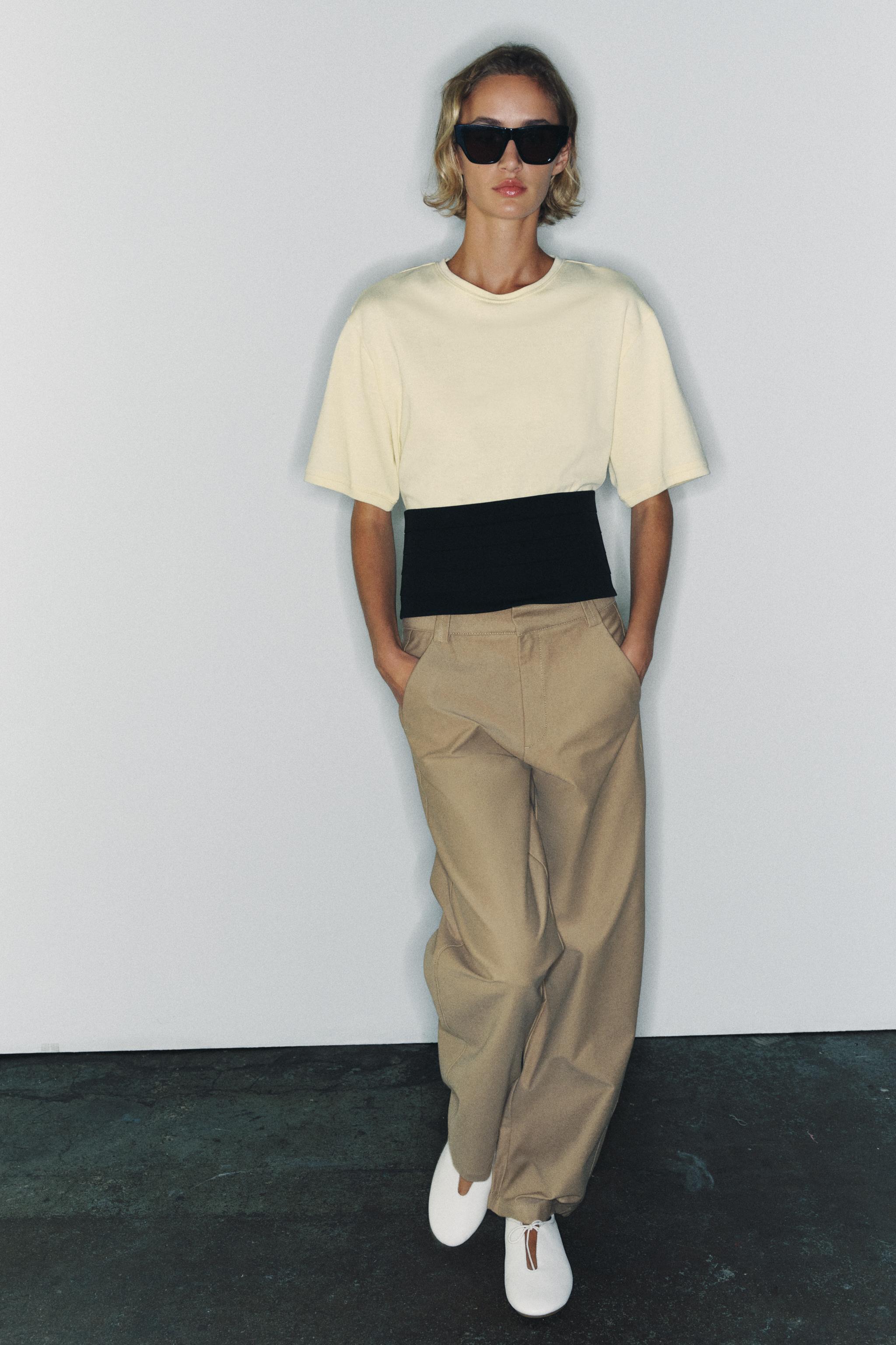 Zara OVERSIZE CROP T-SHIRT görsel 8