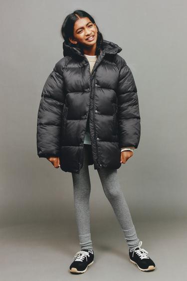 Zara LONG PUFFER COAT - Anthracite grey