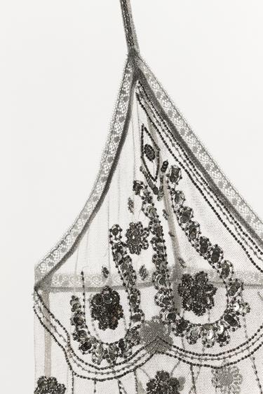BEADED SEQUIN TULLE TOP - Silver de Zara - Image 4