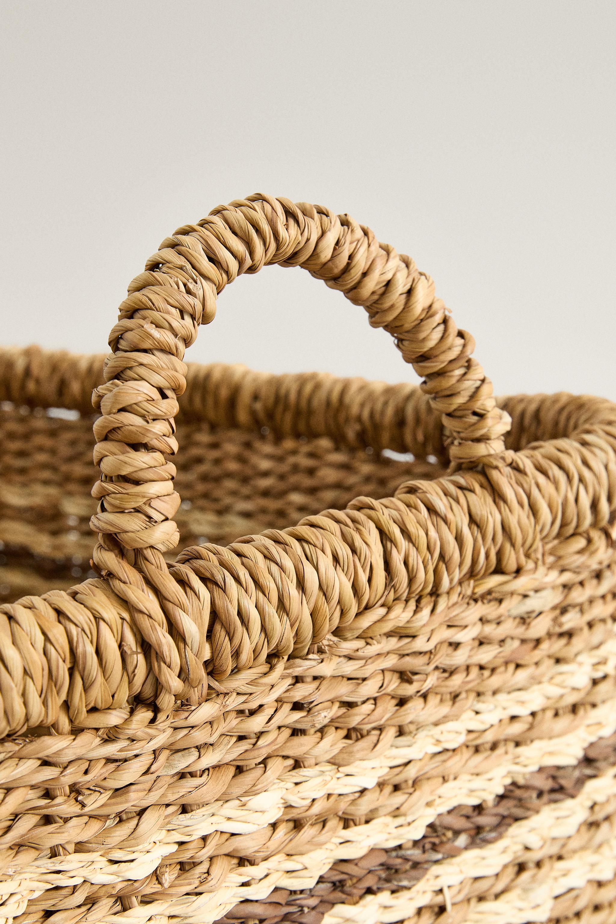 RECTANGULAR STRIPED BASKET