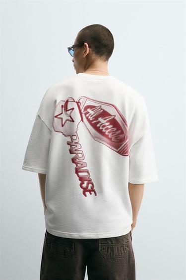 CONTRAST PRINT SWEATSHIRT - Black by Zara