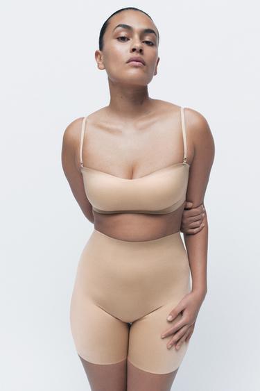 SOUTIEN-GORGE BANDEAU À BRETELLES EN POLYAMIDE - rose poudré de Zara