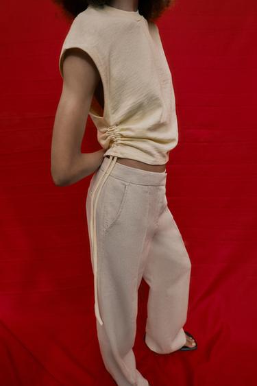 RUSTIC GATHERED T-SHIRT - Butter by Zara - Image 4