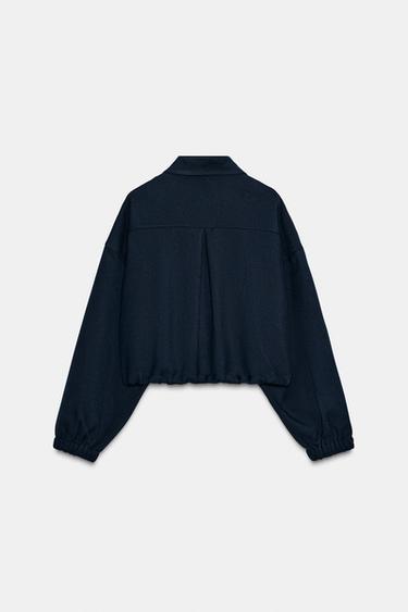 BLOUSON BOMBER COURT GLOBE - Bleu marine de Zara - Image 7