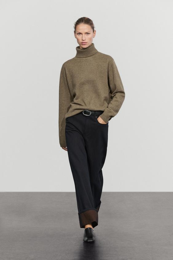 Zara Wool blend turtleneck knit sweater - Greenish - Image 0