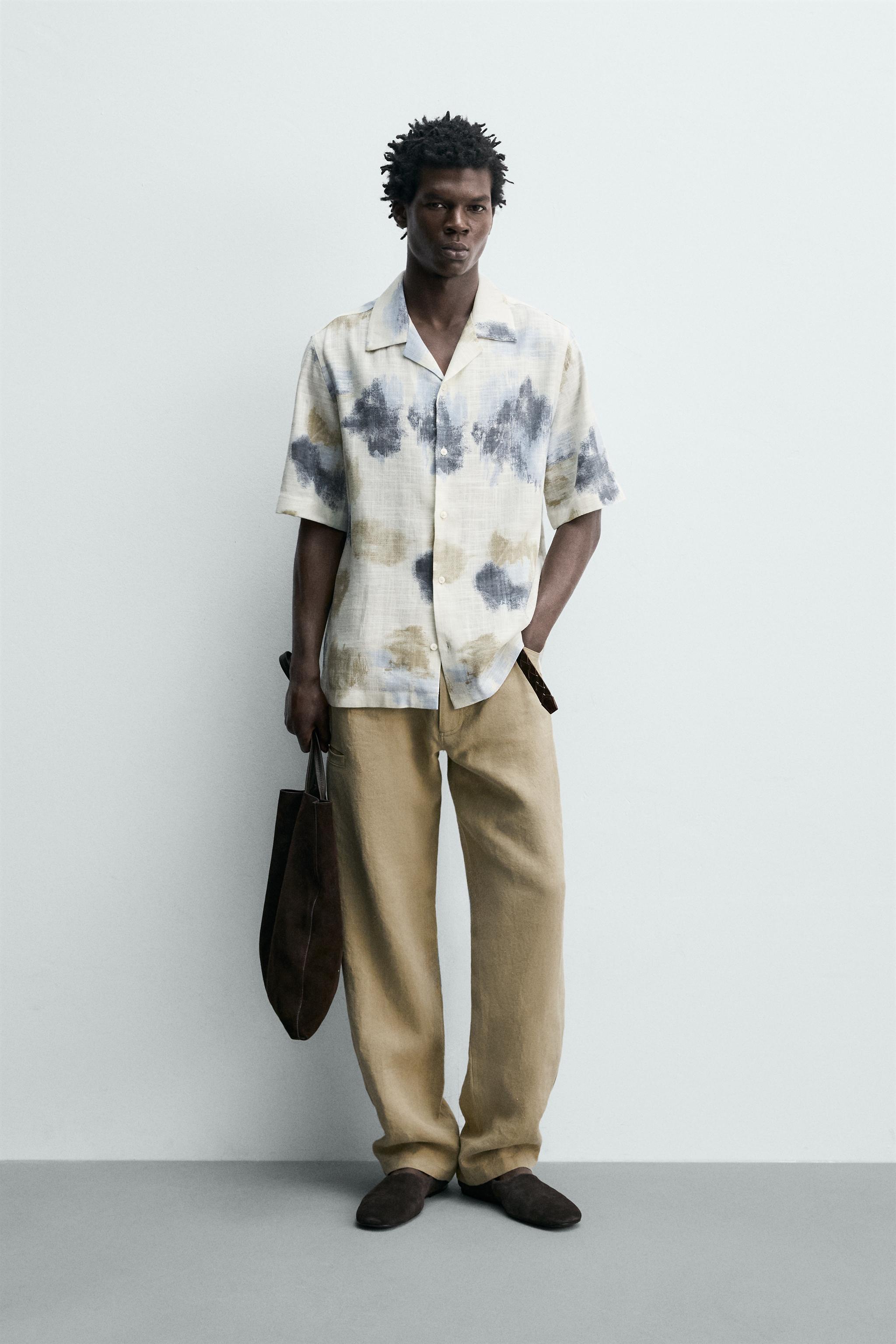 テクスチャー入り流れるようなシャツ - ブラック | ZARA Japan / 日本