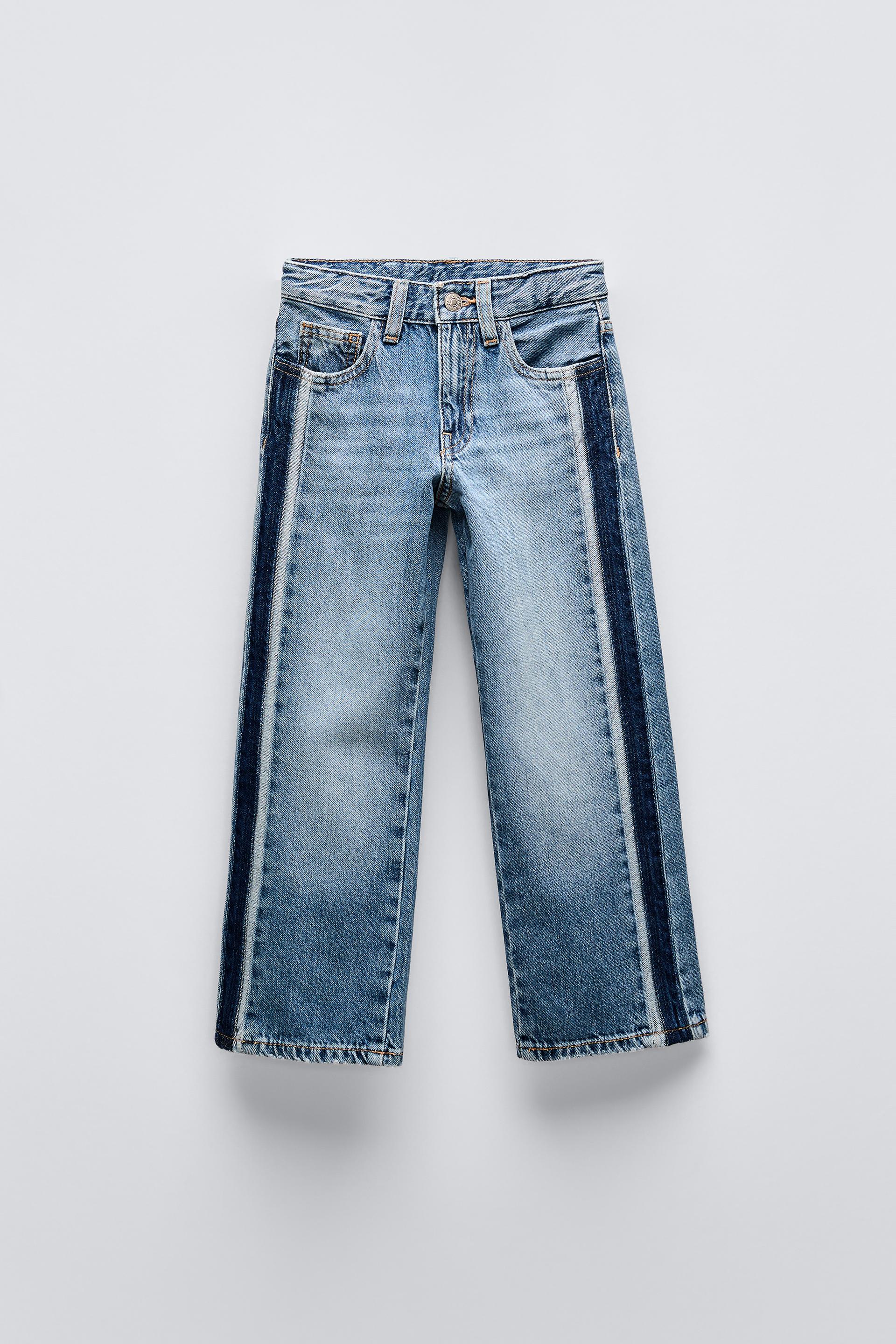 STRAIGHT LEG SIDE STRIPE JEANS - Blue | ZARA United States