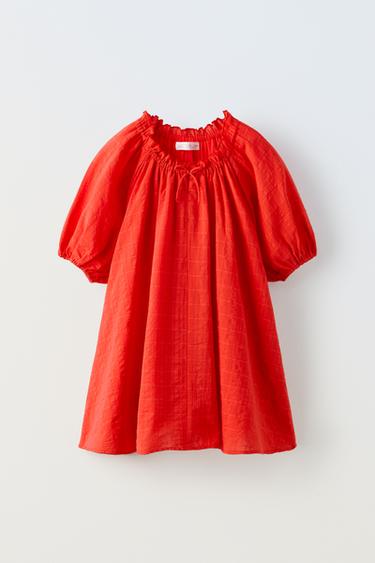 TEXTURED DRESS - Red by Zara - Image 0