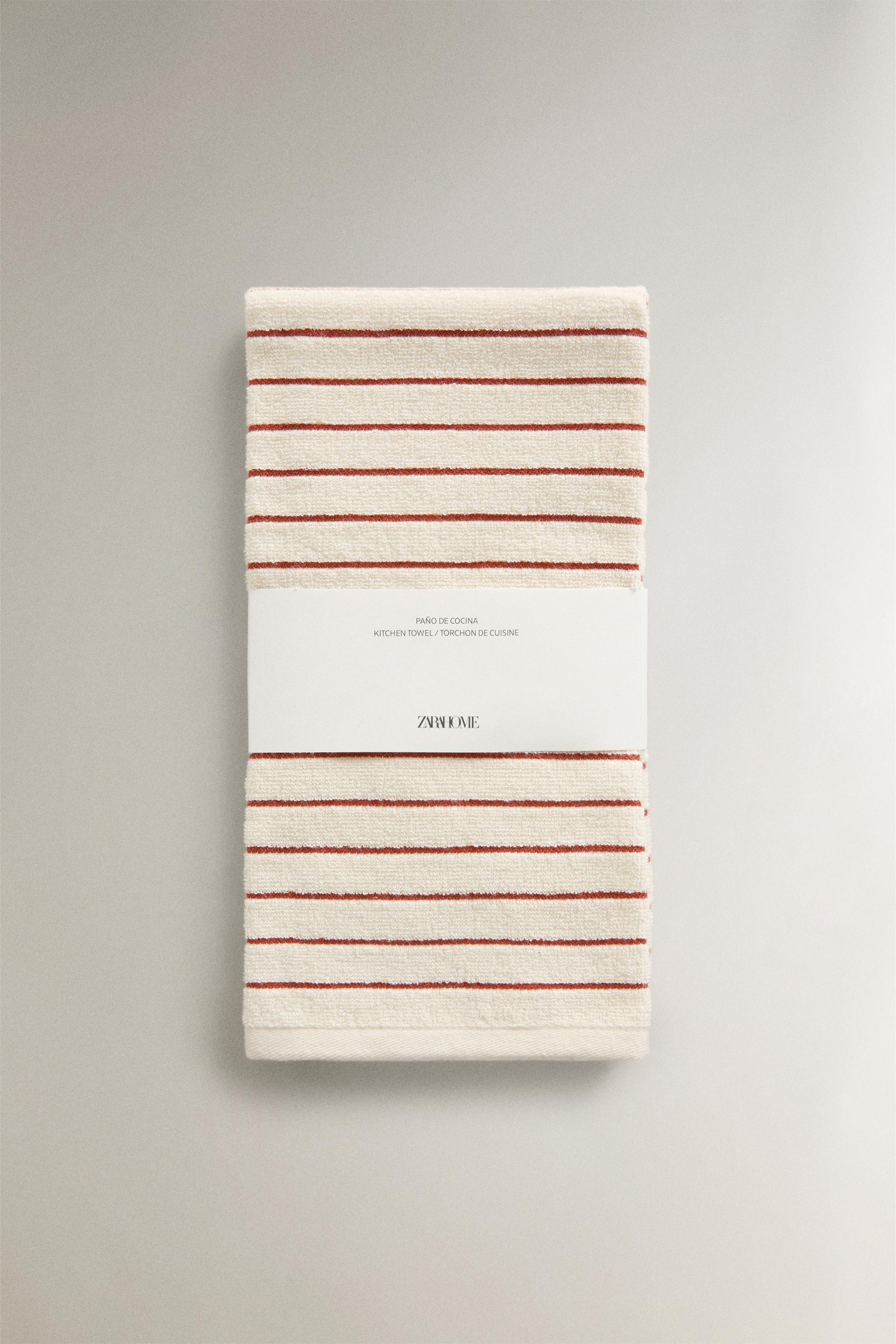 STRIPED COTTON TERRYCLOTH KITCHEN TOWEL