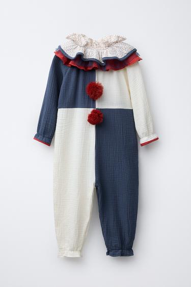 TEXTURED CLOWN JUMPSUIT COSTUME - Red by Zara