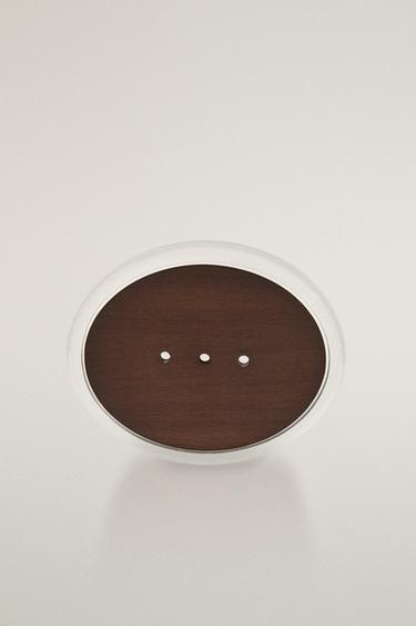 ACACIA WOOD AND GLASS SOAP DISH - Transparent by Zara - Image 0
