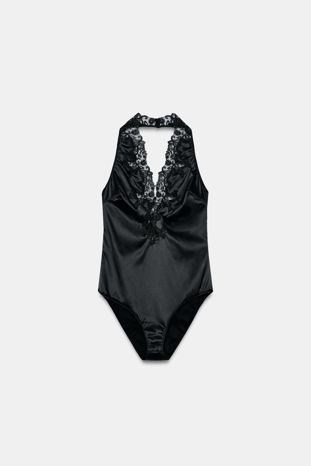 ZW COLLECTION LACE HALTER SATIN EFFECT BODYSUIT - image 2