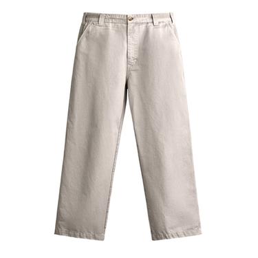 Zara VINTAGE WASH EFFECT STRAIGHT FIT CHINO PANTS - Light beige