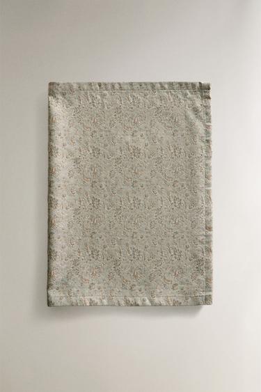 FLORAL JACQUARD TABLE RUNNER - Blue green by Zara - Image 4