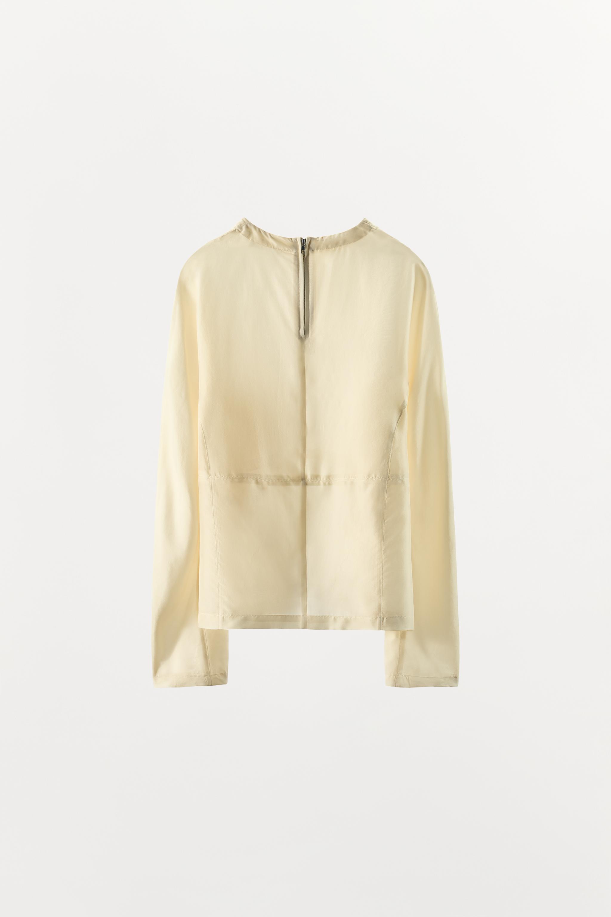 BLOUSE EN SOIE 100 % À MANCHES LONGUES