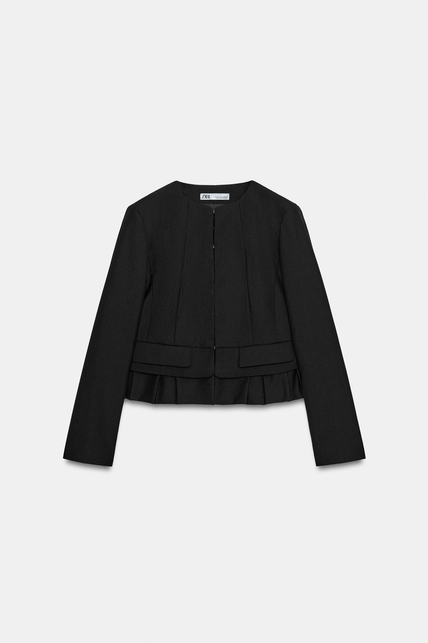 Женская куртка Zara ZW Collection Short Wool, цвет: Чёрный — фото 5