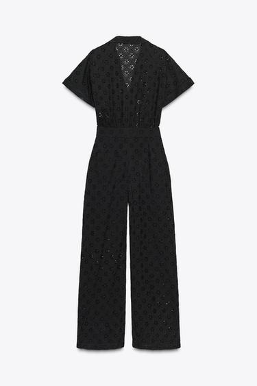 CUTWORK EMBROIDERY BUCKLE JUMPSUIT - Black de Zara - Image 5