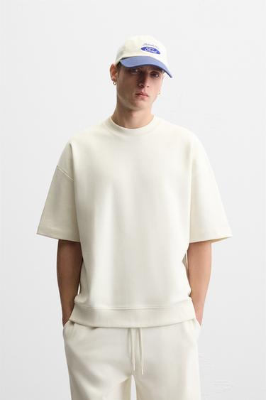 INTERLOCK TEXTURED SWEATSHIRT - Oyster-white by Zara