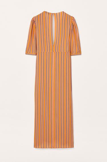 ROBE MIDI RAYURES LIMITED EDITION - Orange de Zara - Image 6