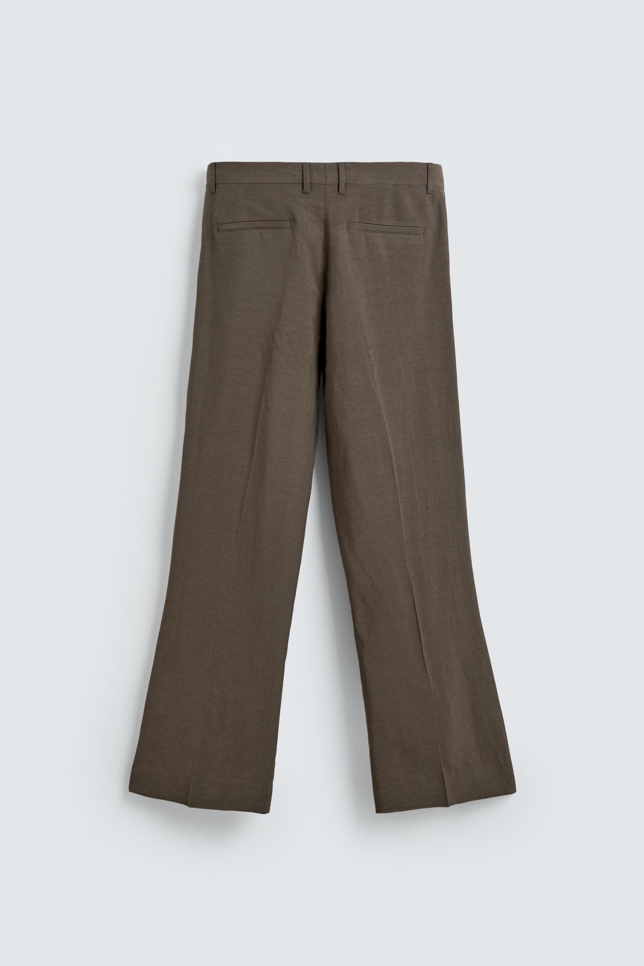 FLARE FIT VISCOSE - LINEN SUIT PANTS