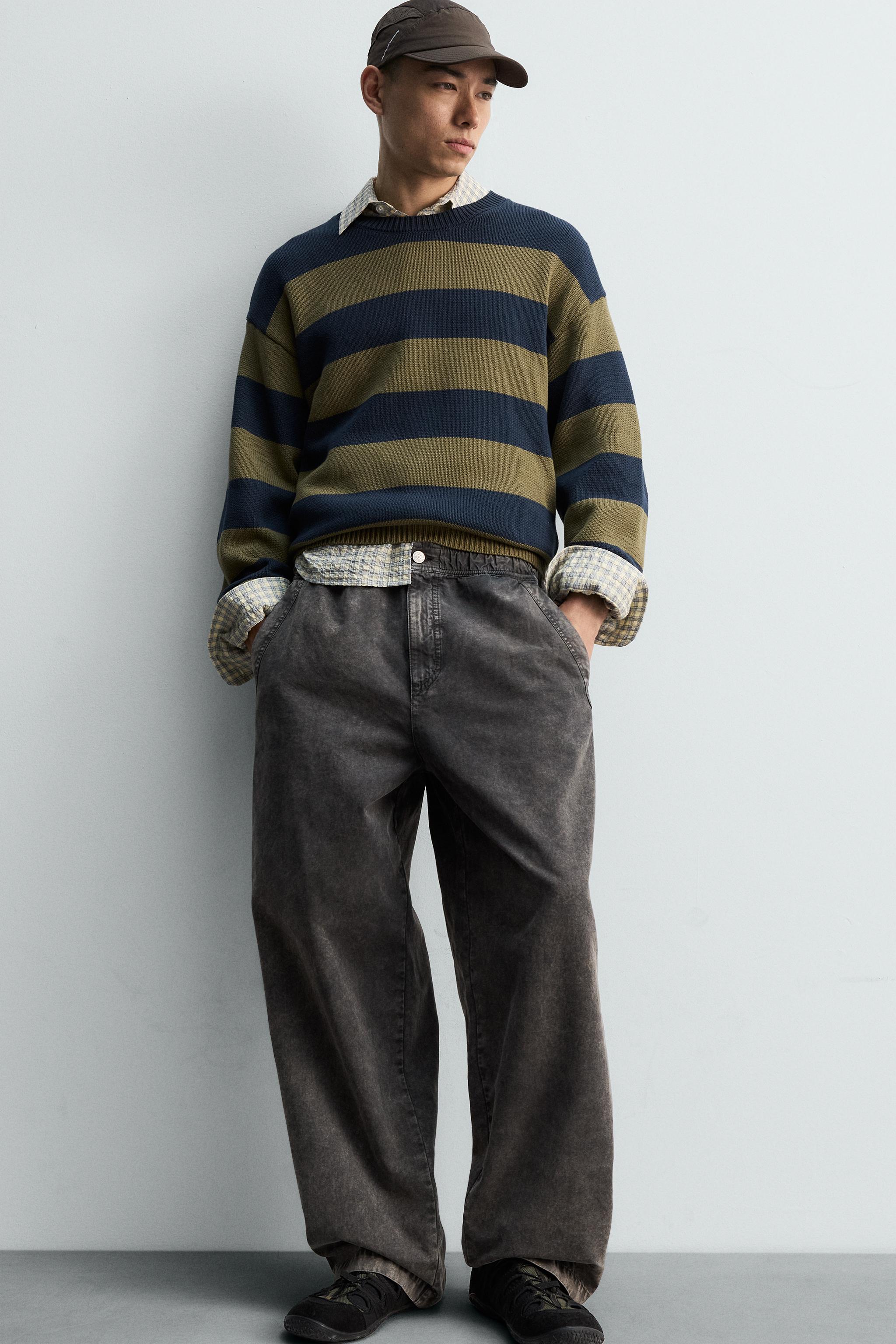 ウォッシュド テクスチャー パンツ - ダークグレー | ZARA Japan