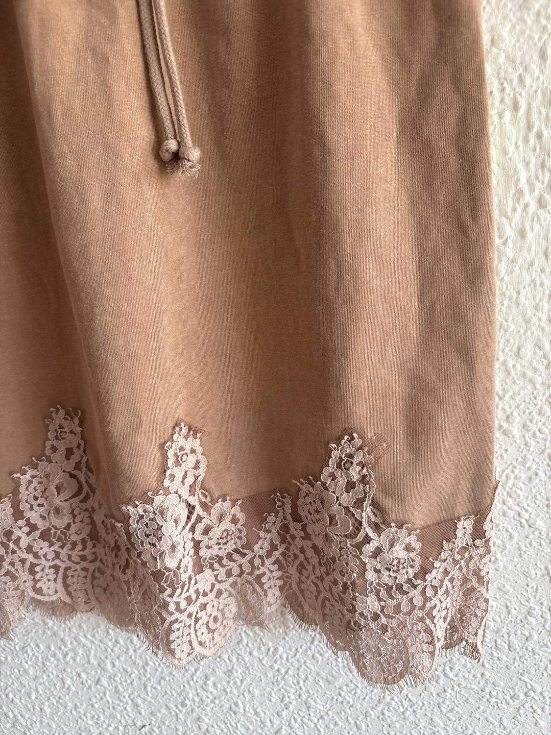 WASHED-EFFECT SKIRT WITH LACE - Image 3