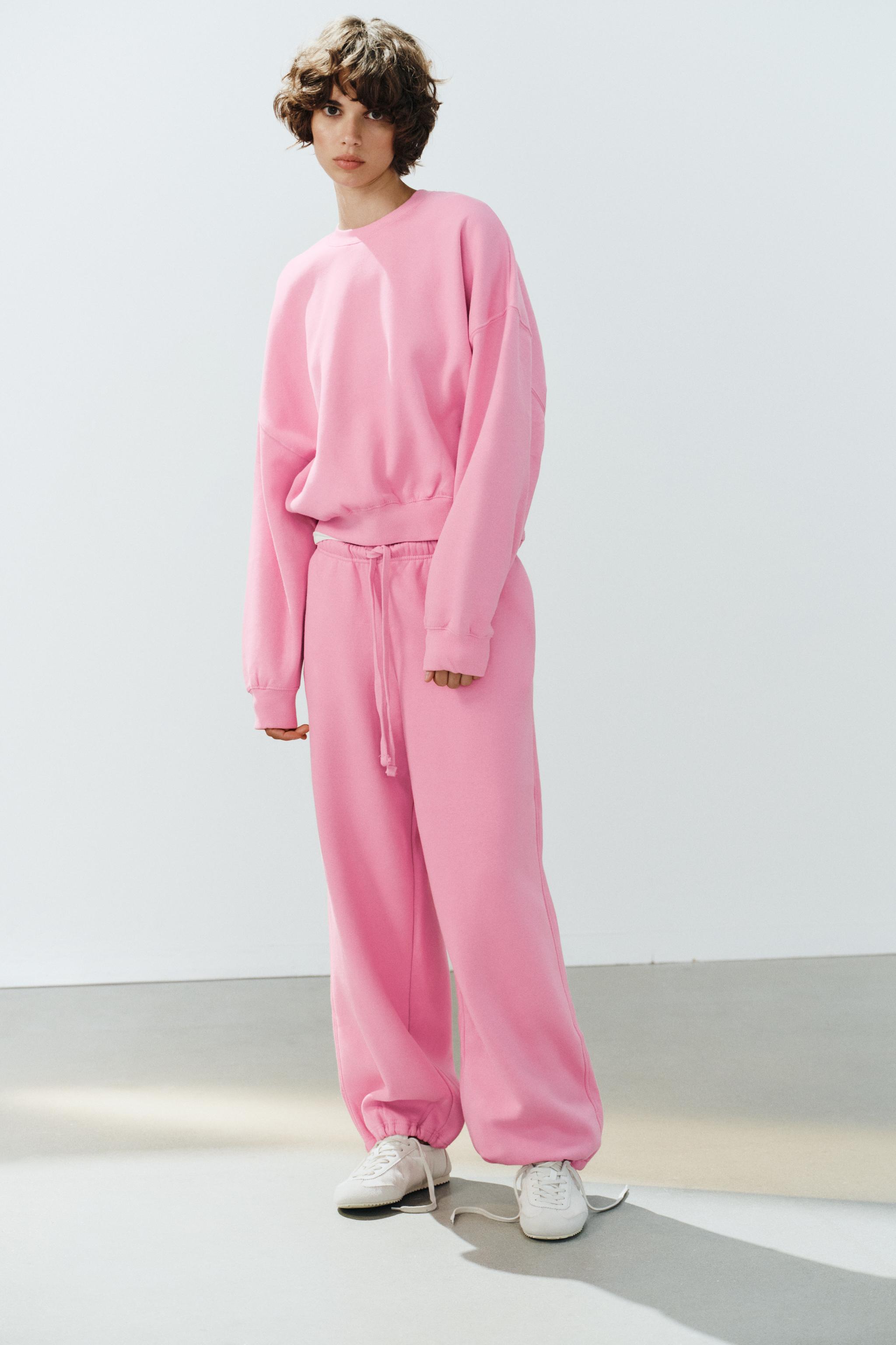 BASIC FLEECE SWEATSHIRT — Pink