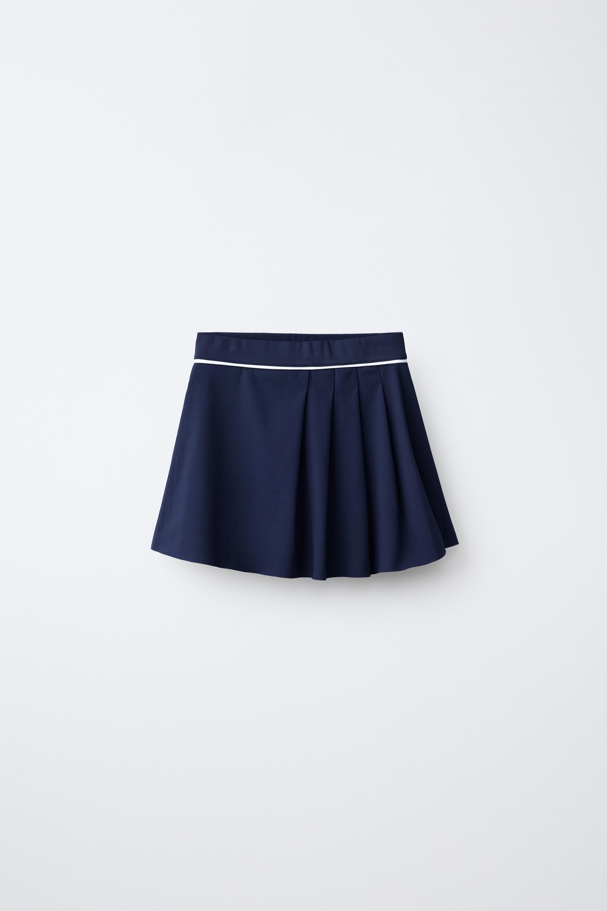 SPORTY PLEATED SKIRT — Blue