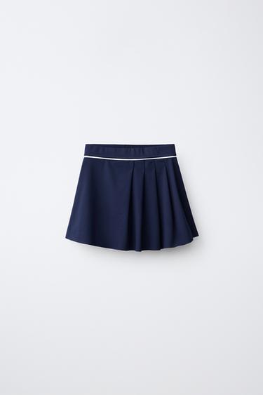 FALDA TABLAS SPORTY - Azul de Zara