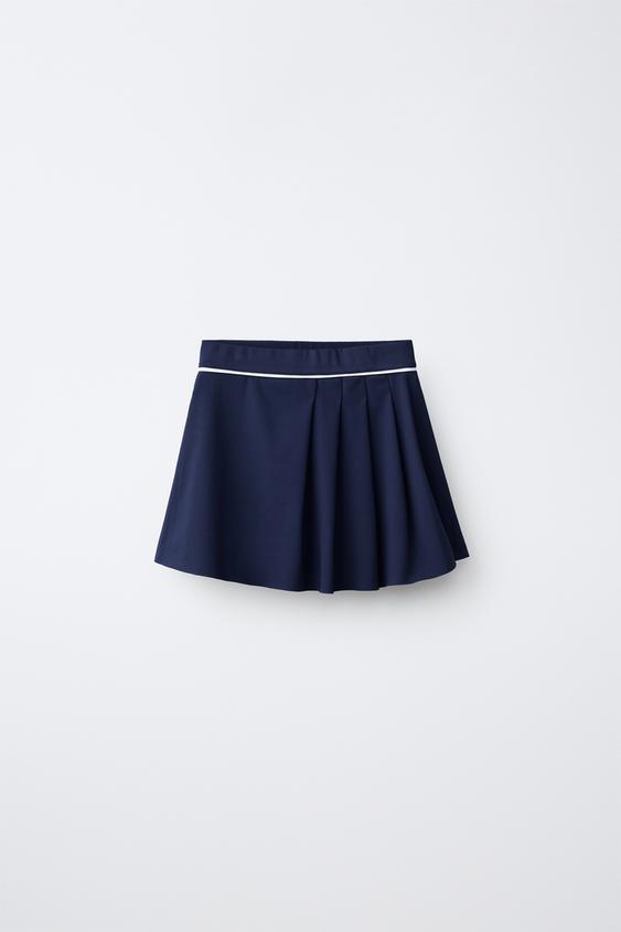 تنورة SPORTY بكسرات - أزرق by Zara - Image 0