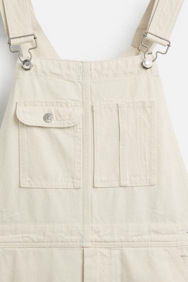 SALOPETTE EN DENIM POCHE DE CHARPENTIER - Écru de Zara - Image 9