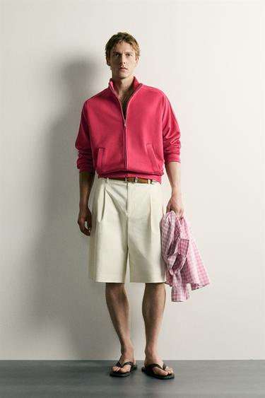 SWEAT RELAXED FIT ZIPPÉ - Fuchsia de Zara - Image 0