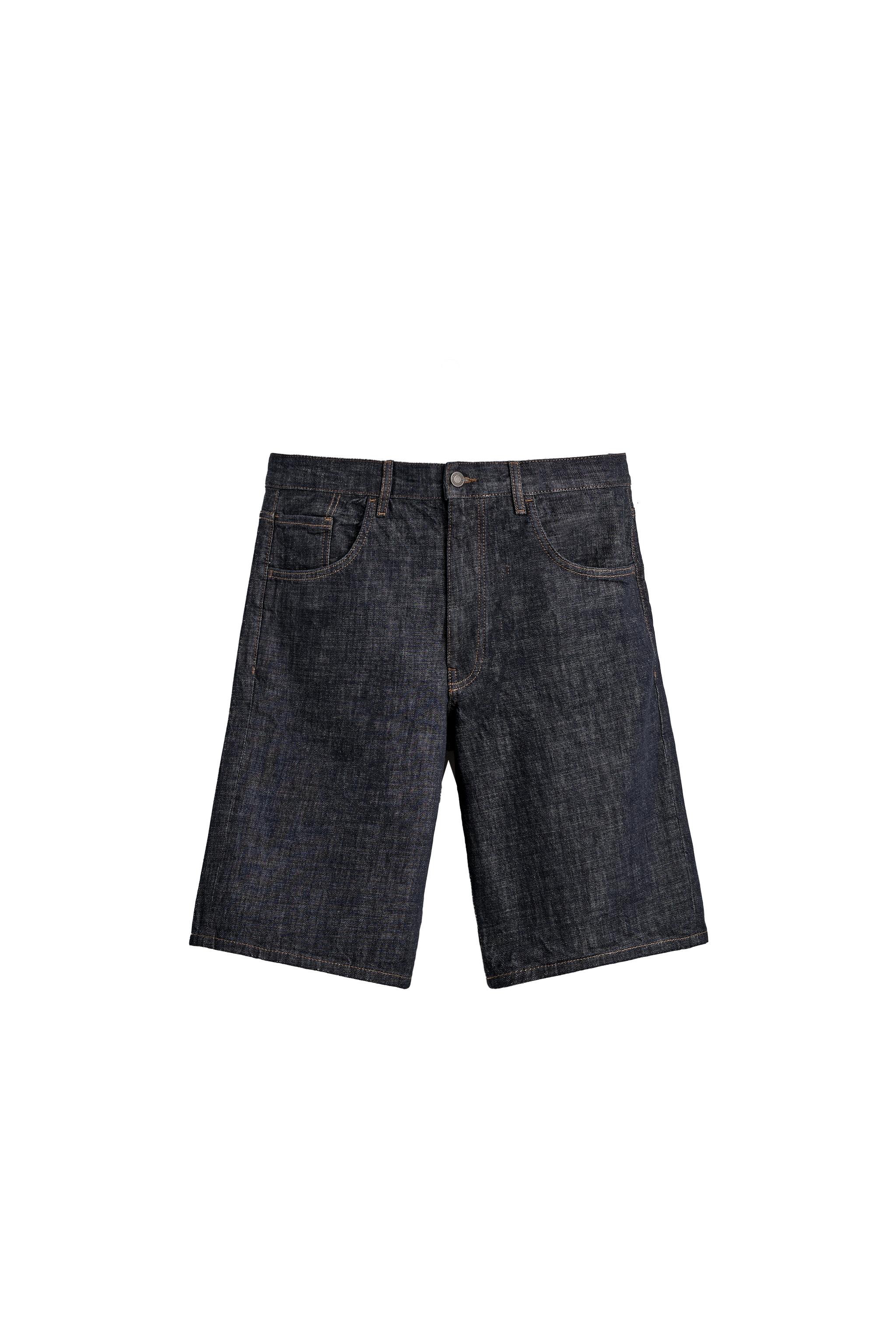 バギーフィットデニムバミューダパンツ - インディゴブルー | ZARA バギーフィットデニムバミューダパンツ - インディゴブルー | ZARA