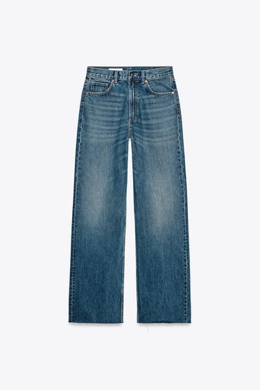 JEANS TRF WIDE LEG TIRO ALTO FULL LENGTH - Marino de Zara