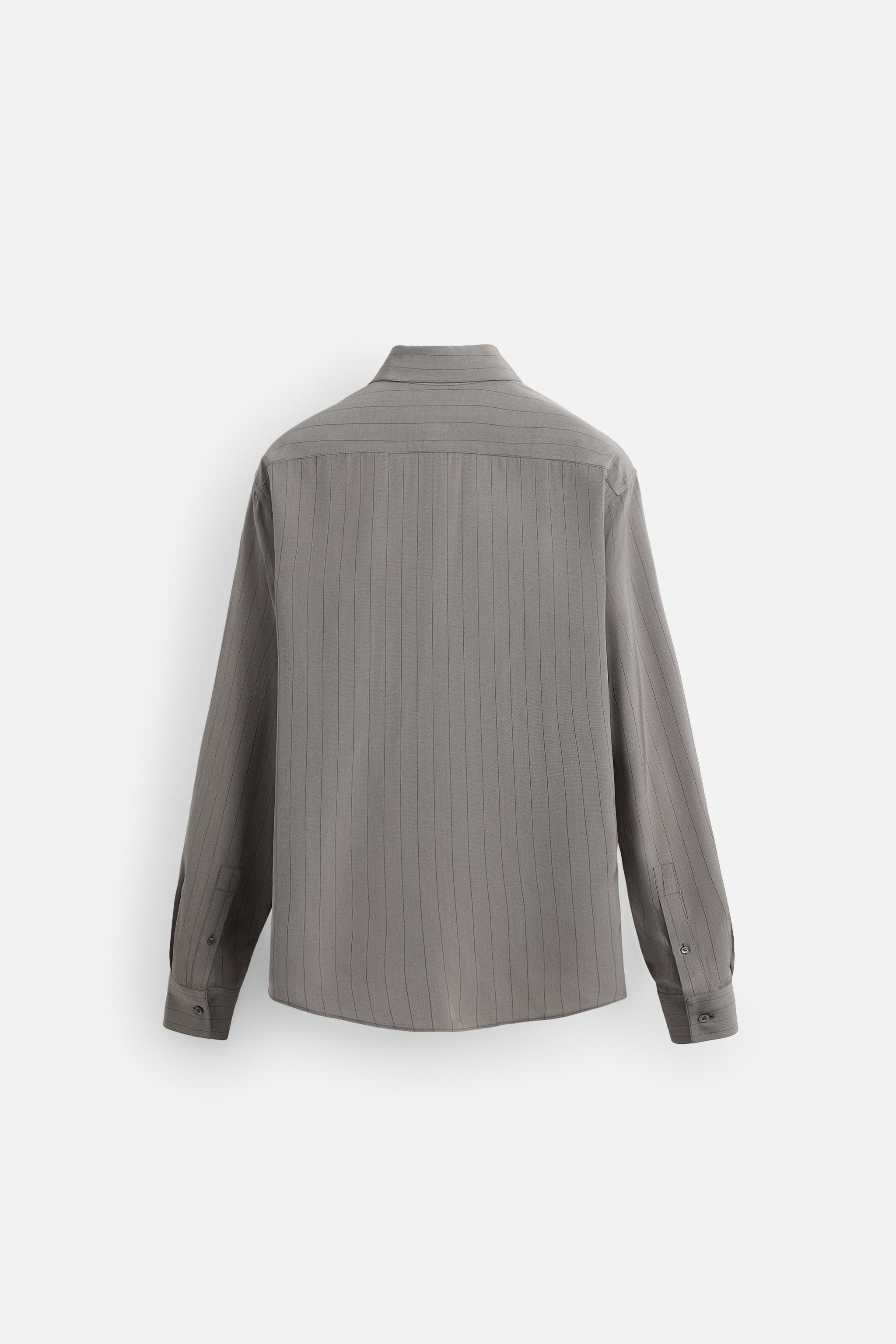 LIMITED EDITION VISCOSE STRIPE SHIRT - Gray | ZARA United States