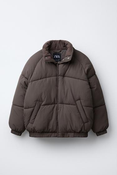 CAZADORA ACOLCHADA CUELLO PANA - Marrón / Topo de Zara