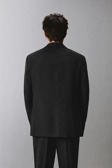 VESTE DE COSTUME AVEC LAINE - Noir de Zara - Image 2