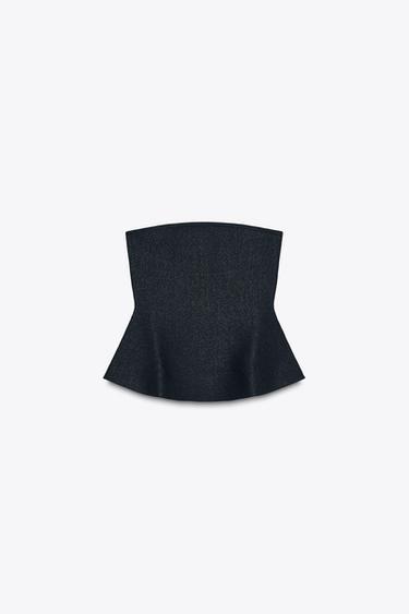 TOP DE MALHA PEPLUM COM BRILHO -  da Zara - Imagem 0