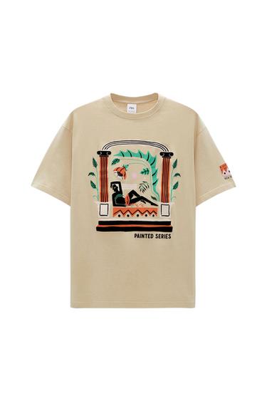 TEXTURED PRINT T-SHIRT